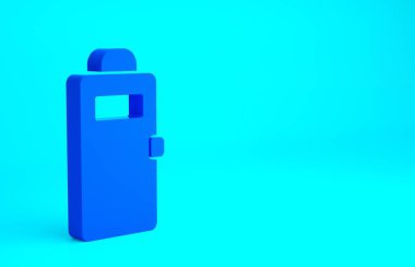 Mavi Polis saldırı kalkanı ikonu mavi arka planda izole edildi. Minimalizm kavramı. 3d illüstrasyon 3B canlandırma.