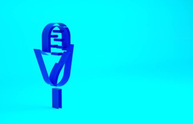 Mavi Mısır simgesi mavi arkaplanda izole edildi. Minimalizm kavramı. 3d illüstrasyon 3B canlandırma.