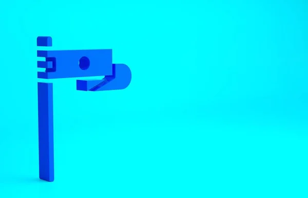 青の背景に隔離された青の中世の旗のアイコン 国王や女王が統治する国 最小限の概念 3Dイラスト3Dレンダリング — ストック写真