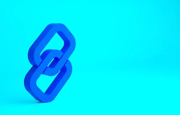 Blaues Kettengliedersymbol Isoliert Auf Blauem Hintergrund Link Einzeln Hyperlink Kette — Stockfoto