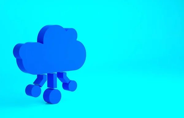 Modrý Internet Věcí Ikona Izolované Modrém Pozadí Koncept Návrhu Cloud — Stock fotografie