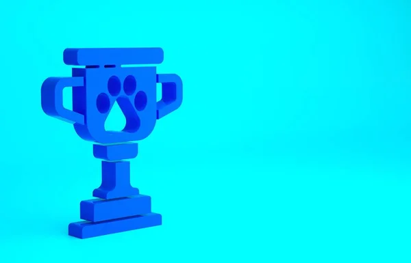 Icono Símbolo Premio Blue Pet Aislado Sobre Fondo Azul Medalla — Foto de Stock