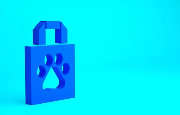 Azul Bolsa Compras Icono Mascota Aislado Sobre Fondo Azul Tienda — Foto de Stock