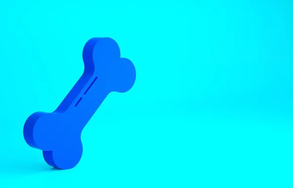 Kék Kutya Csont Ikon Elszigetelt Kék Háttérrel Állateledel Szimbólum Minimalizmus — Stock Fotó