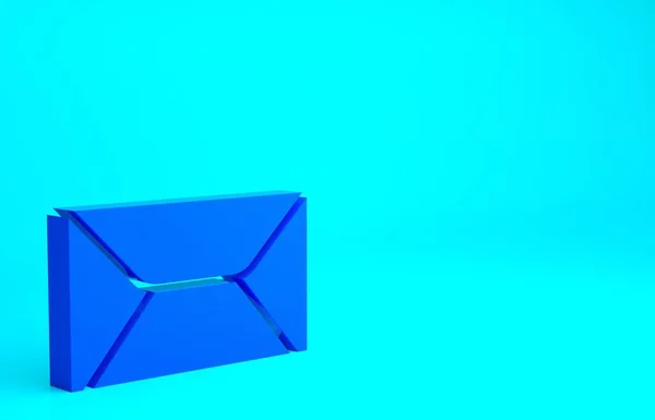 Sininen Kirjekuori Kuvake Eristetty Sinisellä Taustalla Sähköpostiviestin Kirjaimen Symboli Minimalismin — kuvapankkivalokuva