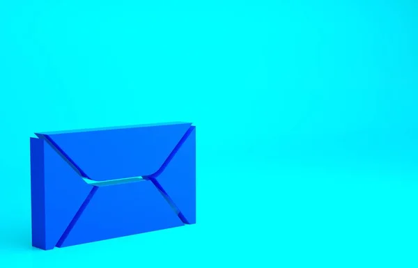 Icono Sobre Azul Aislado Sobre Fondo Azul Mensaje Correo Electrónico —  Fotos de Stock