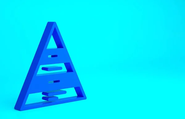 蓝色商业金字塔图信息图形图标孤立在蓝色背景 Pyramidal阶段图元素 最低纲领的概念 3D渲染3D插图 — 图库照片