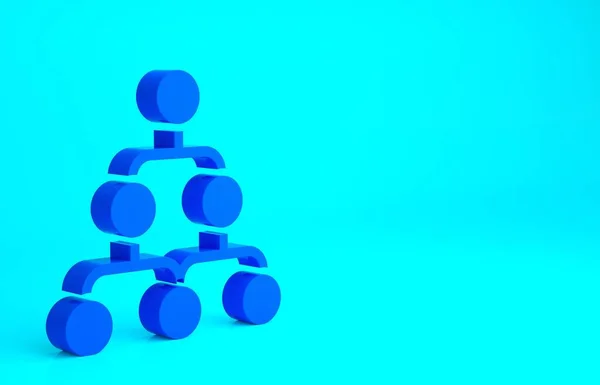 Ієрархія Blue Business Ієрархії Інфографіки Діаграми Ізольовані Синьому Фоні Корпоративна — стокове фото