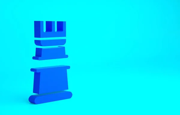 青の背景に分離された青のビジネス戦略アイコン チェスのシンボル ゲーム 最小限の概念 3Dイラスト3Dレンダリング — ストック写真