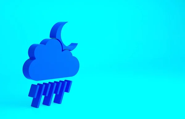 Μπλε Σύννεφο Βροχή Και Φεγγάρι Εικονίδιο Απομονώνονται Μπλε Φόντο Βροχή — Φωτογραφία Αρχείου