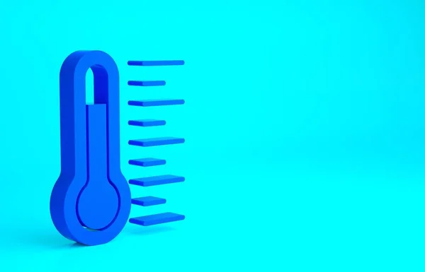 Kék Meteorológiai Hőmérő Ikon Elszigetelt Kék Alapon Hőmérő Berendezés Amely — Stock Fotó
