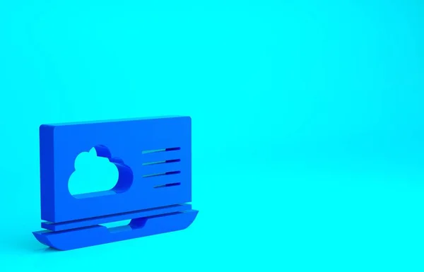青い背景に隔離された青い天気予報アイコン 最小限の概念 3Dイラスト3Dレンダリング — ストック写真