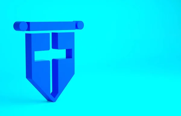 青い背景に隔離されたペナントアイコン上の青いイングランドの旗 最小限の概念 3Dイラスト3Dレンダリング — ストック写真