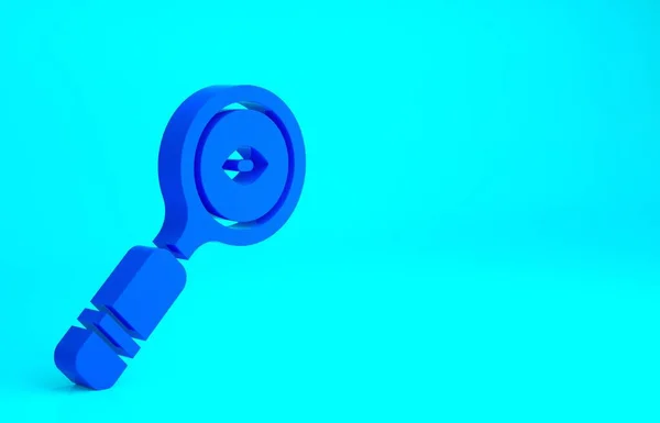 Icono Lupa Azul Aislado Sobre Fondo Azul Búsqueda Enfoque Zoom — Foto de Stock