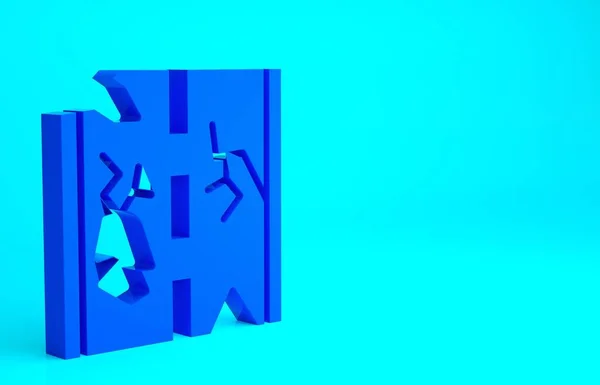Синий Сломанный Дорожный Значок Выделен Синем Фоне Концепция Минимализма Рендеринг — стоковое фото