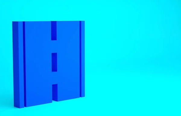 Blue Road Icon Isolated Blue Background Minimalism Concept Illustration Render — Stock Photo, Image