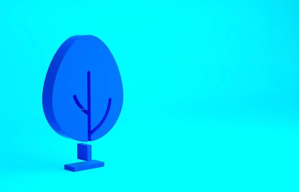 Blaues Baum Symbol Isoliert Auf Blauem Hintergrund Symbol Wald Minimalismus — Stockfoto