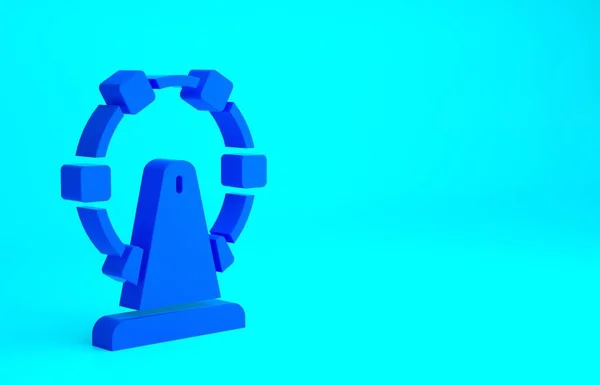Ікона Синього Колеса Ферріса Ізольована Синьому Тлі Парк Розваг Дітей — стокове фото