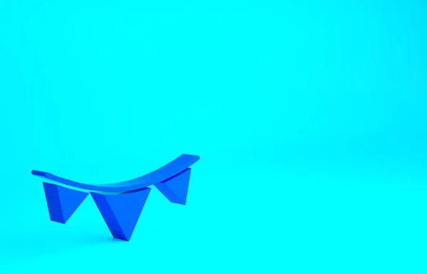 青の背景にアイコンが隔離された青のカーニバルガーランド 誕生日のお祝い 祭りの装飾のためのパーティーペナント 最小限の概念 3Dイラスト3Dレンダリング — ストック写真