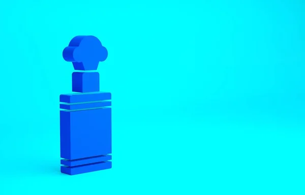 Blaues Handgranatensymbol Isoliert Auf Blauem Hintergrund Bombenexplosion Minimalismus Konzept Illustration — Stockfoto