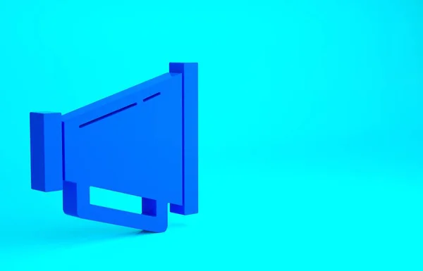 Icona Megafono Blu Isolata Sfondo Blu Segnale Altoparlante Concetto Minimalista — Foto Stock