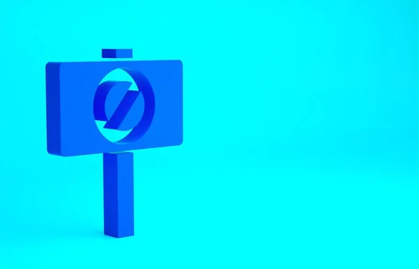 Blue Protest Icon Isolated Blue Background Meeting Protester Picket Speech — Stock Photo, Image