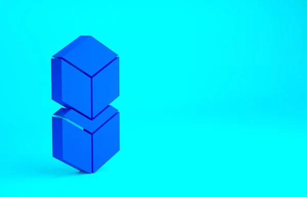 Blaues Symbol Der Blockchain Technologie Isoliert Auf Blauem Hintergrund Daten — Stockfoto