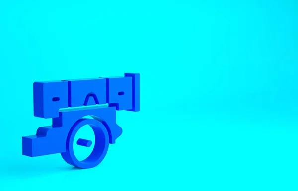 青の背景に隔離された青の大砲のアイコン 最小限の概念 3Dイラスト3Dレンダリング — ストック写真
