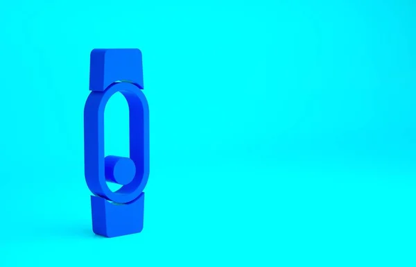 青の背景に隔離された青のスマートウォッチアイコン 最小限の概念 3Dイラスト3Dレンダリング — ストック写真