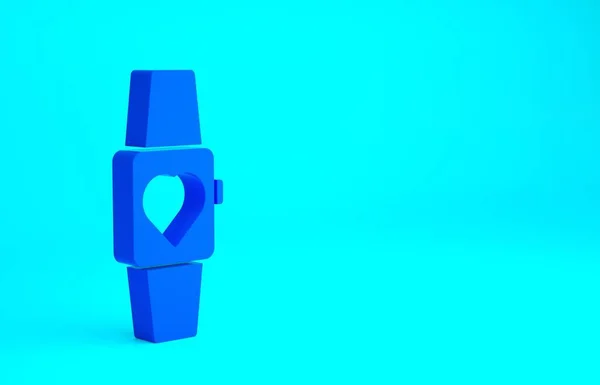 Ikona Blue Smartwatch Odizolowana Niebieskim Tle Koncepcja Minimalizmu Ilustracja Renderowania — Zdjęcie stockowe