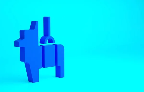 青色の背景に隔離された青色のピナタアイコン メキシコの伝統的な誕生日のおもちゃ 最小限の概念 3Dイラスト3Dレンダリング — ストック写真