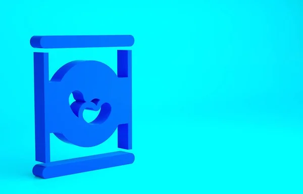 Frijoles Azules Lata Icono Aislado Sobre Fondo Azul Concepto Minimalista — Foto de Stock