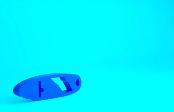 青い背景に青いシガーのアイコンが孤立しています 最小限の概念 3Dイラスト3Dレンダリング — ストック写真