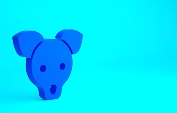 Ícone Blue Dog Isolado Fundo Azul Conceito Minimalismo Ilustração Render — Fotografia de Stock