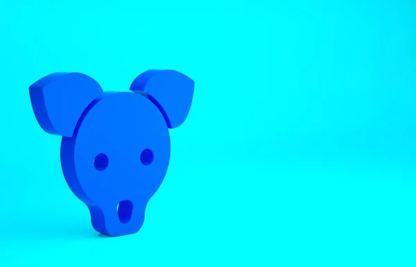 Blue Dog icon isolated on blue background. Minimalism concept. 3d illustration 3D render.