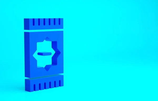 青色の背景に隔離された青いメキシコのカーペットアイコン 最小限の概念 3Dイラスト3Dレンダリング — ストック写真