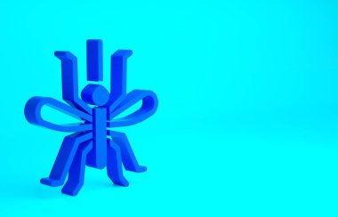 Mavi Sivrisinek simgesi mavi arkaplanda izole edilmiş. Minimalizm kavramı. 3d illüstrasyon 3B canlandırma.