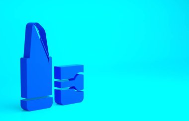 Mavi ruj ikonu mavi arkaplanda izole edildi. Minimalizm kavramı. 3d illüstrasyon 3B canlandırma.