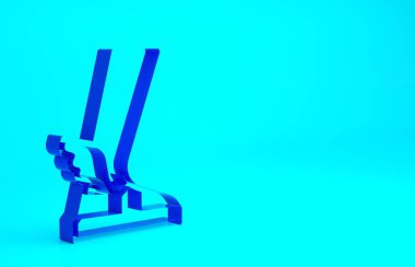 Mavi arka planda mavi Hermes sandalet ikonu var. Antik Yunan tanrısı Hermes. Kanatlı koşu ayakkabısı. Minimalizm kavramı. 3d illüstrasyon 3B canlandırma.