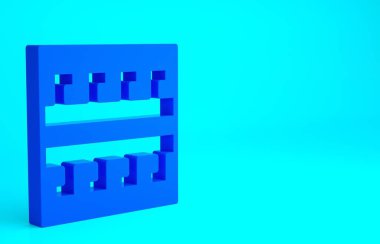 Mavi Antik Yunan desen ikonu mavi arkaplanda izole edildi. Minimalizm kavramı. 3d illüstrasyon 3B canlandırma.