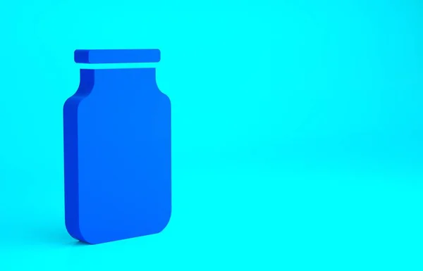 Tarro Vidrio Azul Con Icono Tapón Rosca Aislado Sobre Fondo — Foto de Stock