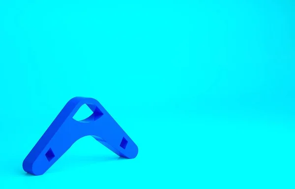 Niebieska Ikona Boomerang Odizolowana Niebieskim Tle Koncepcja Minimalizmu Ilustracja Renderowania — Zdjęcie stockowe