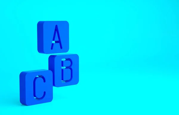 Azul Abc Bloquea Icono Aislado Sobre Fondo Azul Cubos Del —  Fotos de Stock