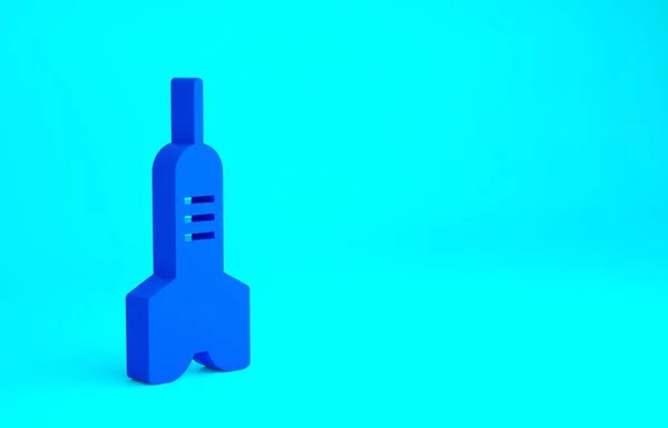 Синя Стрілка Дарта Ізольована Синьому Тлі Концепція Мінімалізму Рендеринг — стокове фото