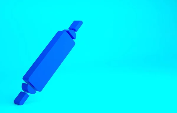 Blaues Rolling Pin Symbol Isoliert Auf Blauem Hintergrund Minimalismus Konzept — Stockfoto