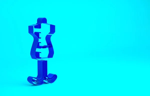 Ікона Блакитного Маннекіна Ізольована Синьому Фоні Толстой Тупик Концепція Мінімалізму — стокове фото