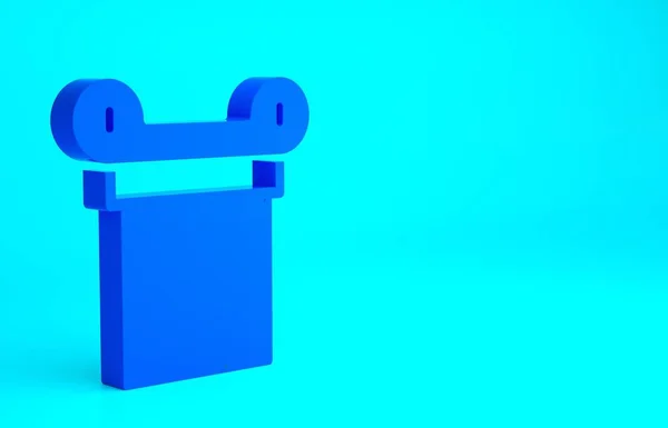青色の背景に隔離された古代の列のアイコン 最小限の概念 3Dイラスト3Dレンダリング — ストック写真