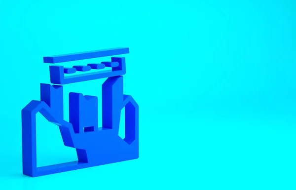 Блакитні Стародавні Руїни Ізольовані Синьому Фоні Концепція Мінімалізму Ілюстрація Рендеринга — стокове фото