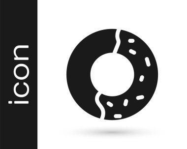 Beyaz arka planda izole edilmiş tatlı jöleli donut. Vektör İllüstrasyonu