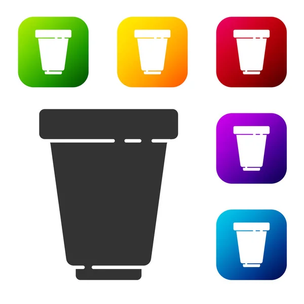 Schwarzwasser-Filterpatronen-Symbol isoliert auf weißem Hintergrund. Setzen Sie Symbole in farbigen quadratischen Tasten. Vektorillustration — Stockvektor